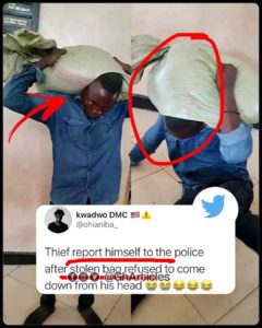 Man reports himself to police after stolen bag refused to come off his head in the Volta Region