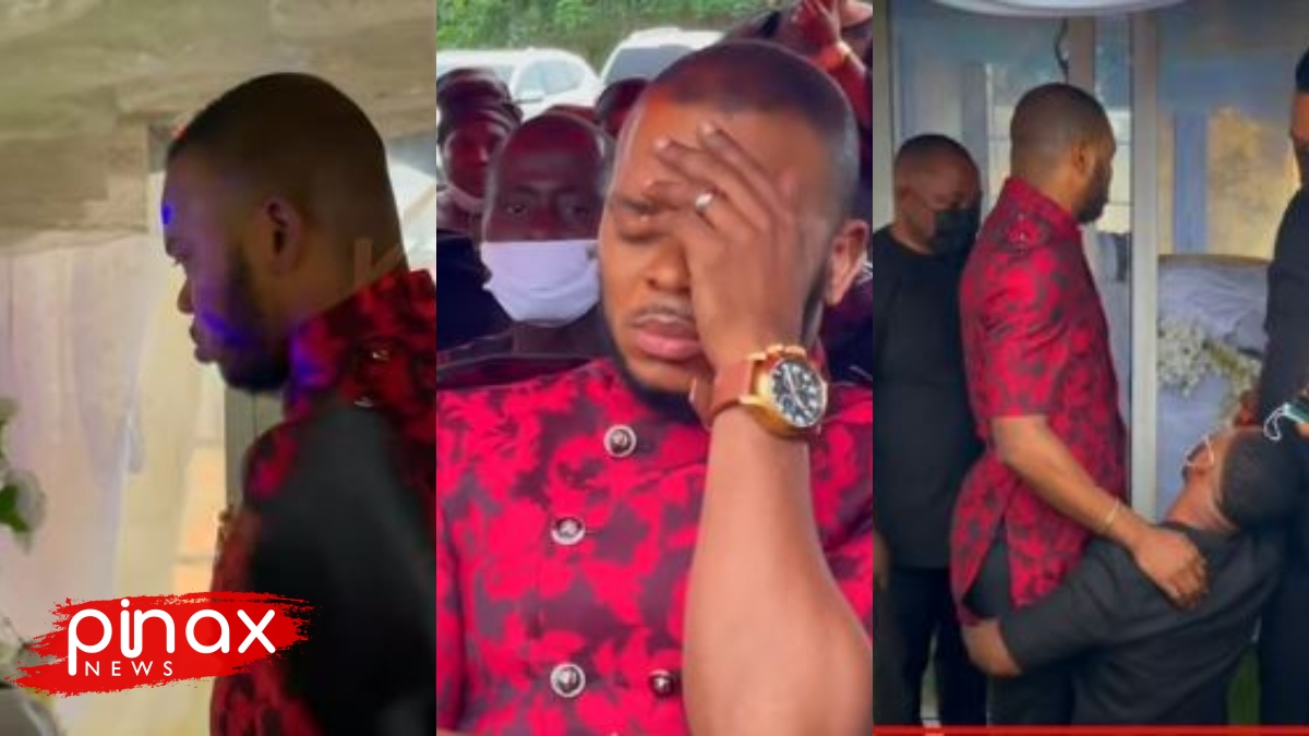 The Moment Angel Obinim Broke Down In Tears At Father's Funeral; Sad Video Drops