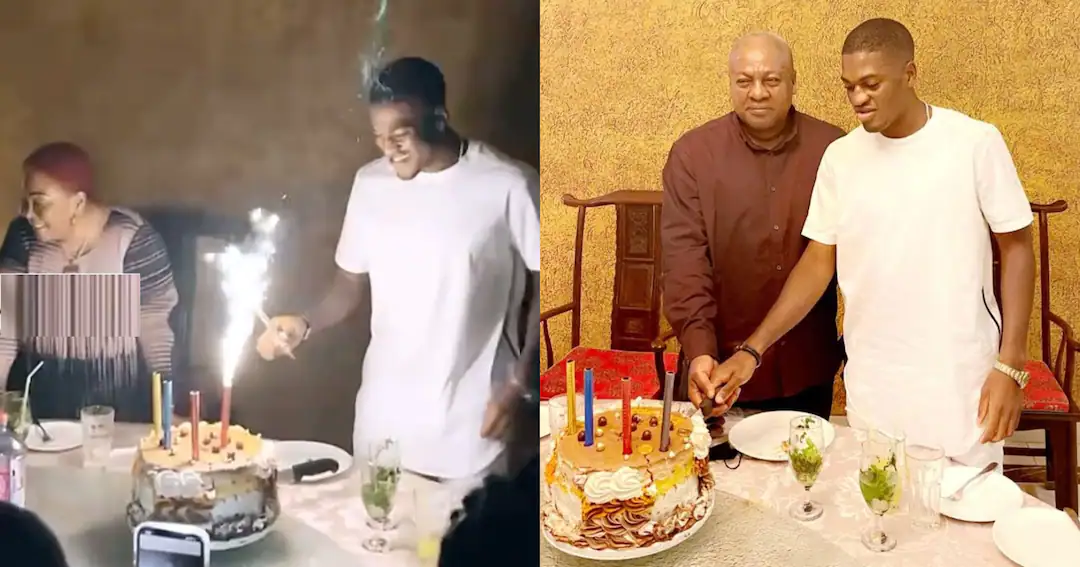 John Mahama's Son, Sharaf Celebrates 24th Birthday With Family Dinner; Gets Mom Excited In Video