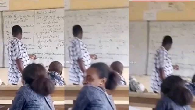 Embarrassing Moment As University Lecturer Is Unable To Solve Difficult Maths Problem He Gave Students [Watch]