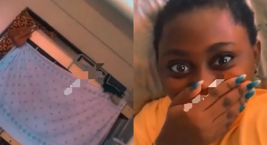 Video of Legon student moaning loud goes viral as roommate films shock on her face