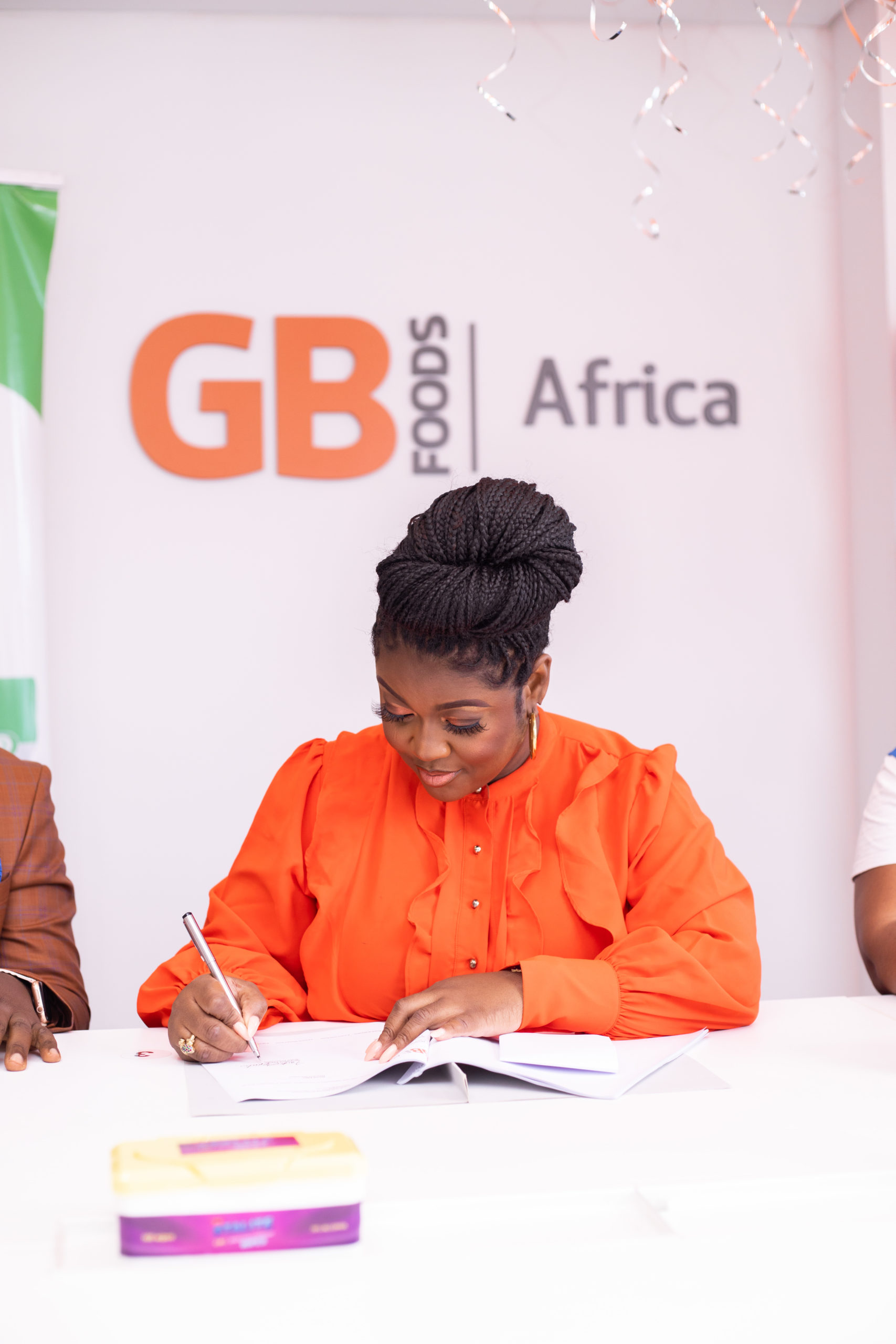 Actress , Jackie Appiah Sighted Signing GB Foods Ambassadorial Documents