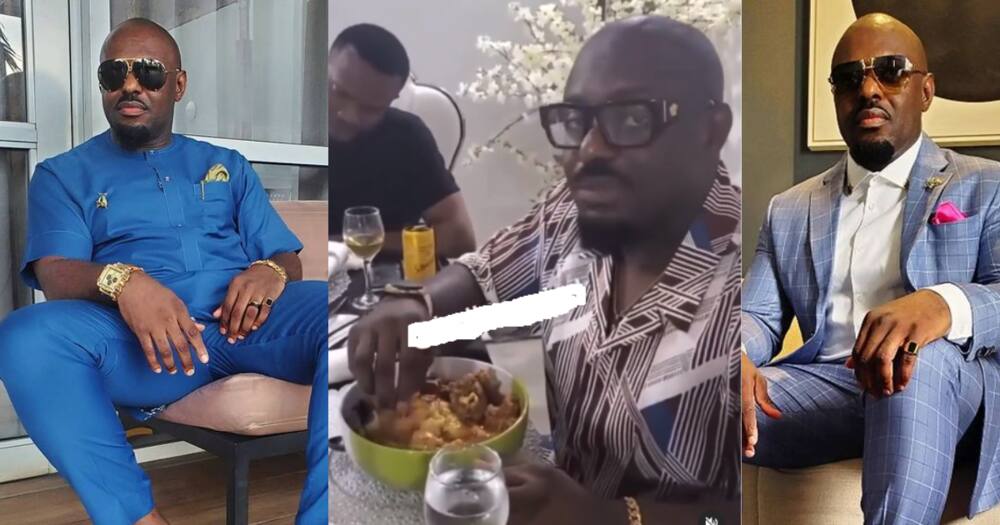 Jim Iyke Causes Stir With Video Of Him Struggling To Eat Fufu; Ghanaians React