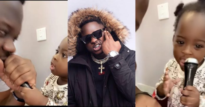 [Watch]: Medikal’s Daughter Grabs His Microphone During Rap Lessons; Fans React