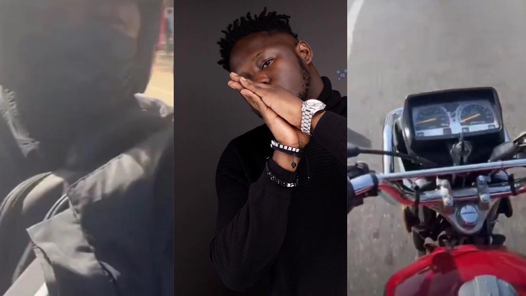 Medikal Spotted On Okada Rushing Through Traffic To Avoid Being Late For Court; Video Drops