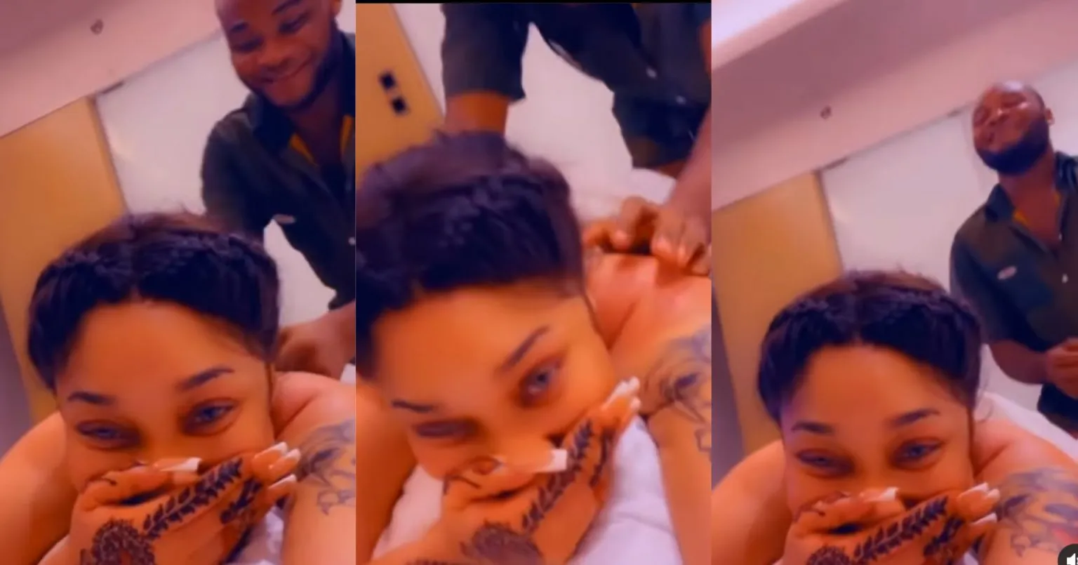 Video Of Ghanaian Man Massaging Tonto Dikeh In Her Bedroom Goes Viral