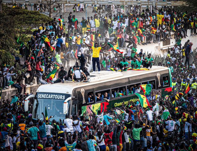 2021 AFCON: Streets Of Dakar Flooded With Millions Of People To Welcome Champions Senegal Team