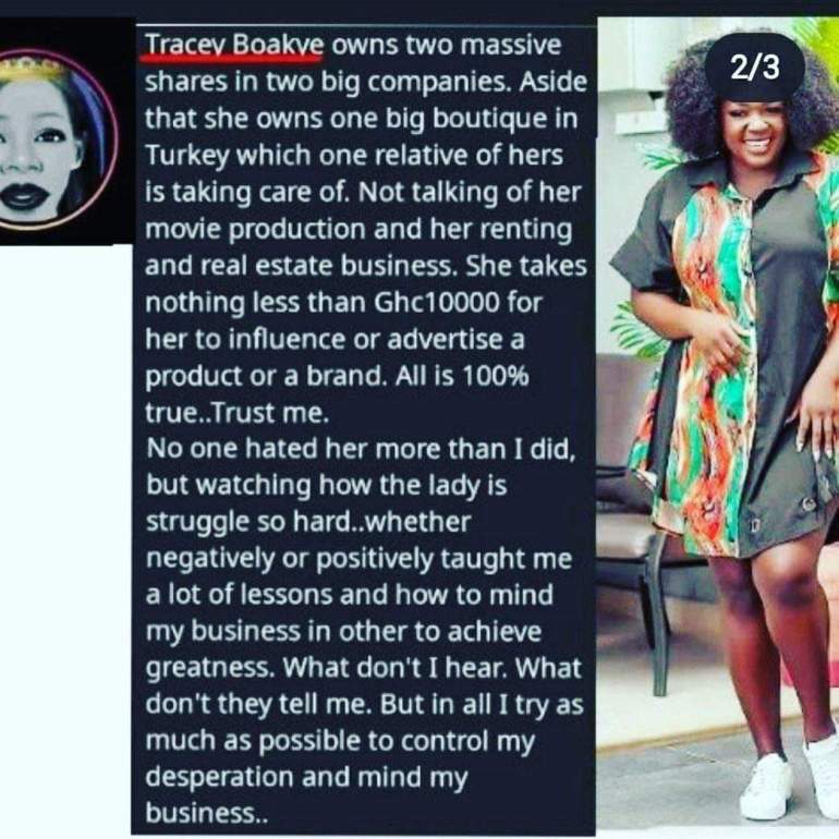 Blogger Reveals Lists Of Tracey Boakye's Properties