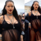 Pregnant Rihanna Wears Risqué Lace Thong To Dior Show At Paris Fashion Week