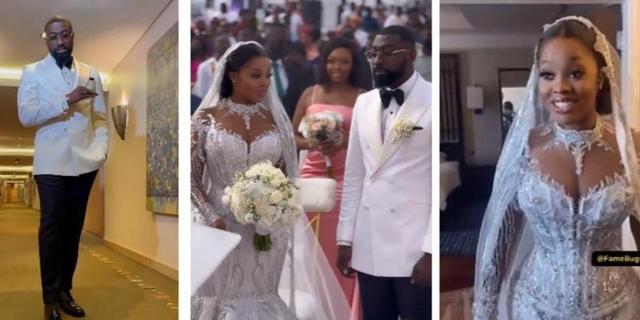 Kojo Jones Marries Raychel; Dumelo And Wife Show Up In Style At Beach White Wedding