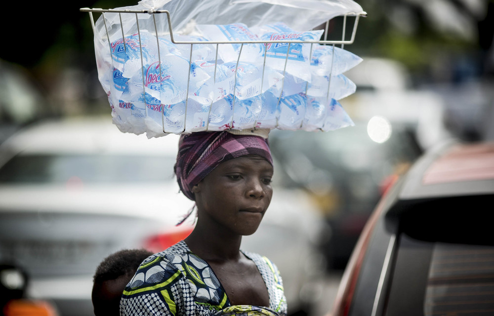 Women selling sachet water