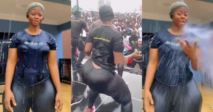 Sheena Gakpe Gives Sultry Waist Dance Moves With Black Sherif’s Kwaku The Traveller In The Rain; Video Turns Heads