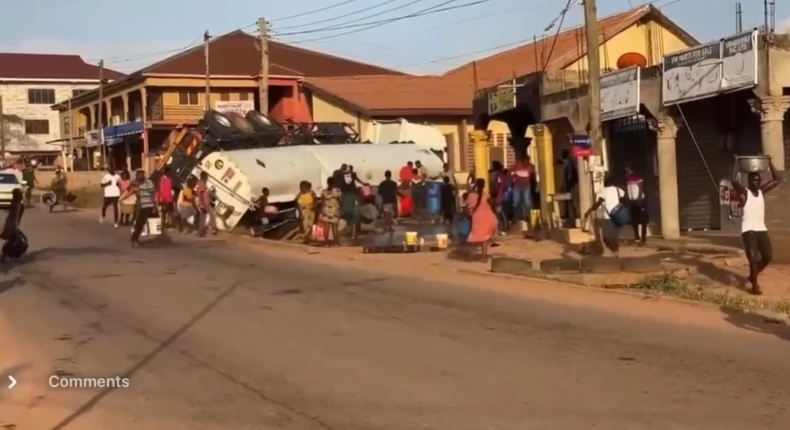 ‘This Is Our Cocoa Season’ – Kaase Residents Explain Rush For Fuel From Overturned Tanker