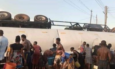 Kaase Residents Rush For Fuel From Capsized Tanker