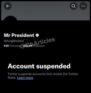 AMG Medikal Loses Twitter Account After He Was Reported For Impersonating Prez Akufo Addo