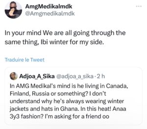 Twitter Interaction between Medikal and Adjoa